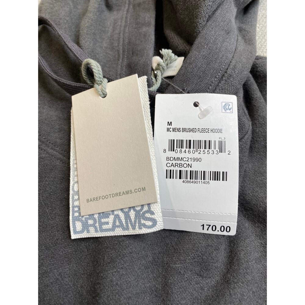 NWT Barefoot Dreams Malibu Collection® Men's Brushed Fleece Hoodie, Medium - Picture 5 of 6